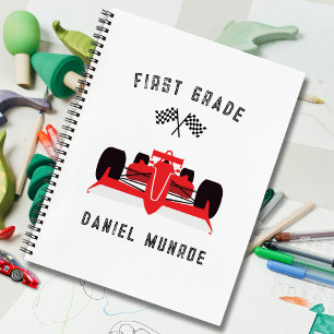 Niedliche Kinder Red Racing Car School Spirale Notizbuch