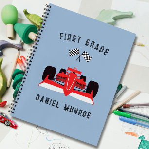 Niedliche Kinder Red Racing Car School Spirituosen Notizbuch