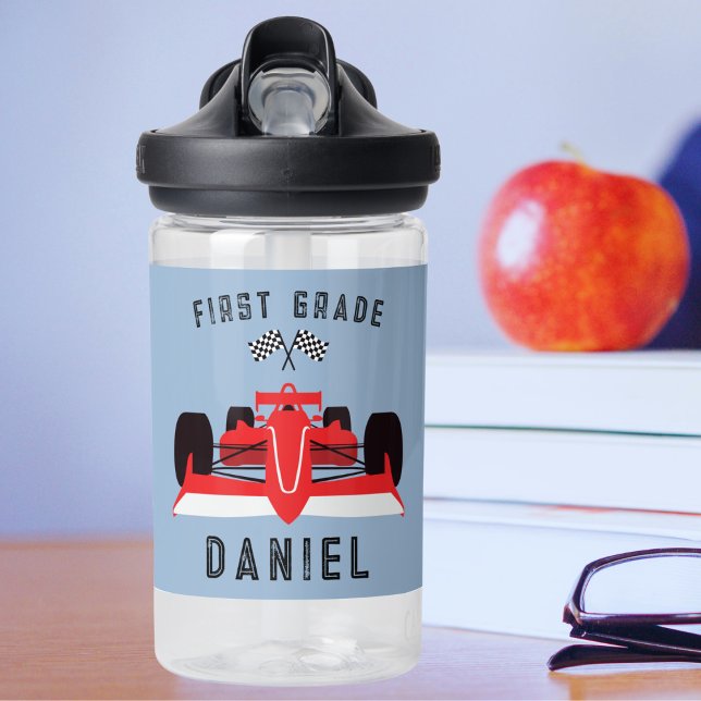 Niedliche Kinder Red Racing Car Zurück zur Schule Trinkflasche (Von Creator hochgeladen)