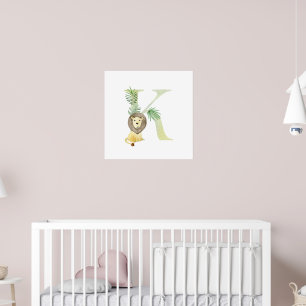 Niedliche Kinder tierisches LIBE Monogramm K Kinde Poster