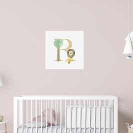 Niedliche Kinder tierisches LIBE Monogramm R Kinde Poster