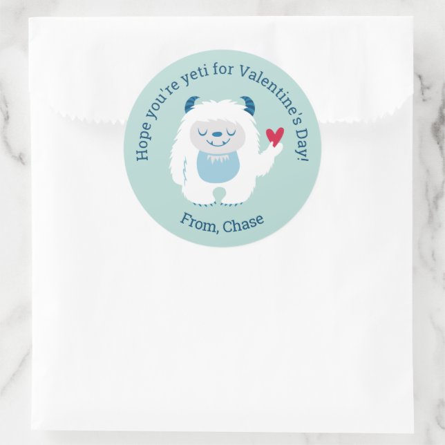 Niedliche Kinder Valentine Klassischer Rundsticker Runder Aufkleber (Tasche)