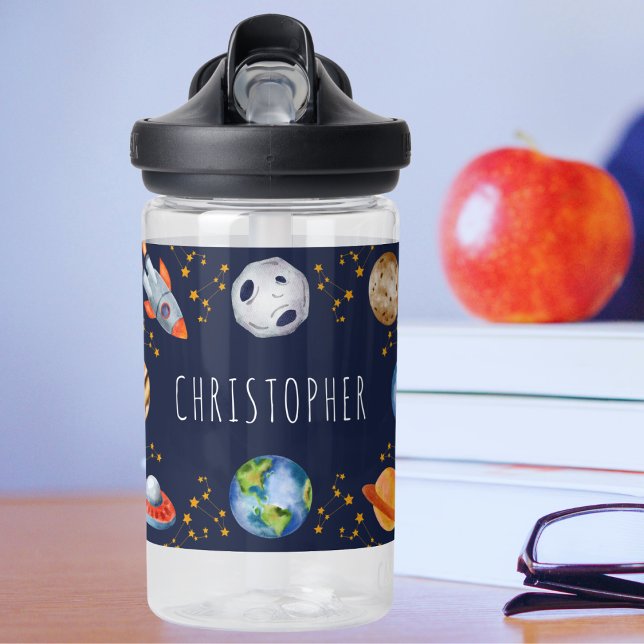 Niedliche Kinder Weltraum zurück zur Schule Trinkflasche (Von Creator hochgeladen)