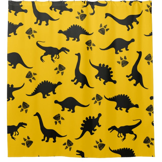 Niedliche Kinderdinosaurier-Muster Farbige Dinosau Duschvorhang (Vorderseite)
