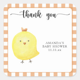 Niedliche Kinderdusche Danke Quadratischer Aufkleber