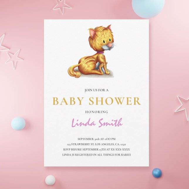 Niedliche Kinderdusche Einladung (Cute cat baby shower invitation)