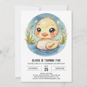 Niedliche Kinderente Geburtstag Einladung