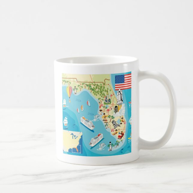 Niedliche Kinderflorida-Karte Kaffeetasse (Rechts)