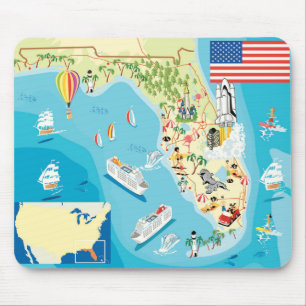 Niedliche Kinderflorida-Karte Mousepad