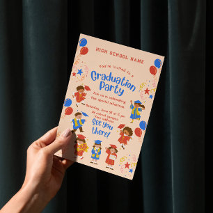 Niedliche Kindergarten Grad Feier Einladung