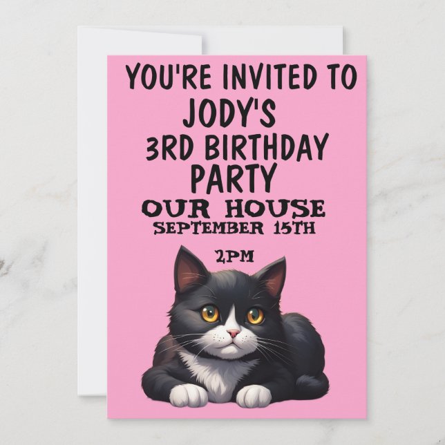 NIEDLICHE KINDERINVITATIONEN ZUM GEBURTSTAG EINLADUNG (Vorderseite)