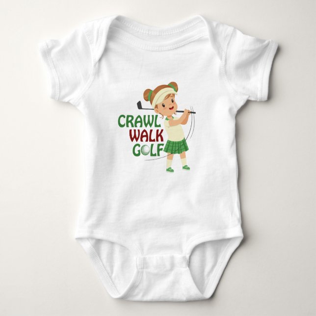 niedliche Kindermädchen Golfwortkunst Baby Strampler (Vorderseite)