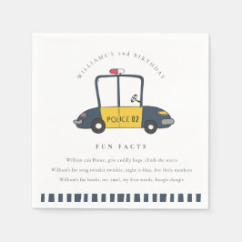 Niedliche Kinderpolizei Auto jeden Alters Geburtst Serviette