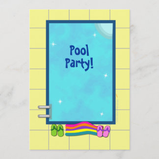 Niedliche Kinderpool-Party Einladungs-Schablone Einladung
