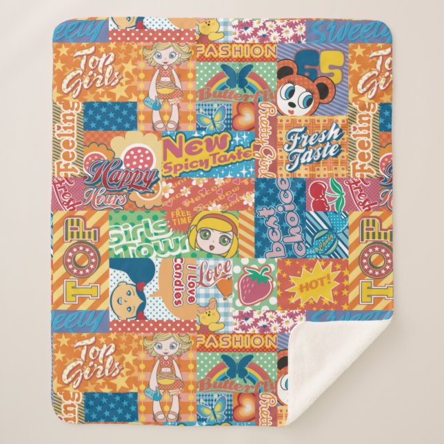 Niedliche Kinderquilt Sherpadecke (Vorderseite)