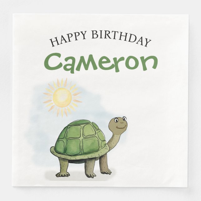 Niedliche Kinderschildkröte Serviette (Vorderseite)