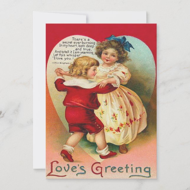 Niedliche Kindertänzerin Herzhochzeit Einladung (Vorderseite)