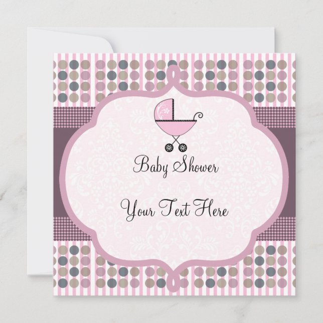 Niedliche Kinderwagen-Einladung Einladung (Vorderseite)