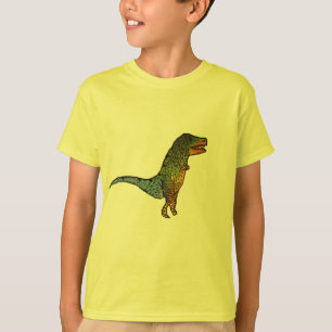 Niedliche Kindgelbe T-Rex Dinosaurierkunst T-Shirt