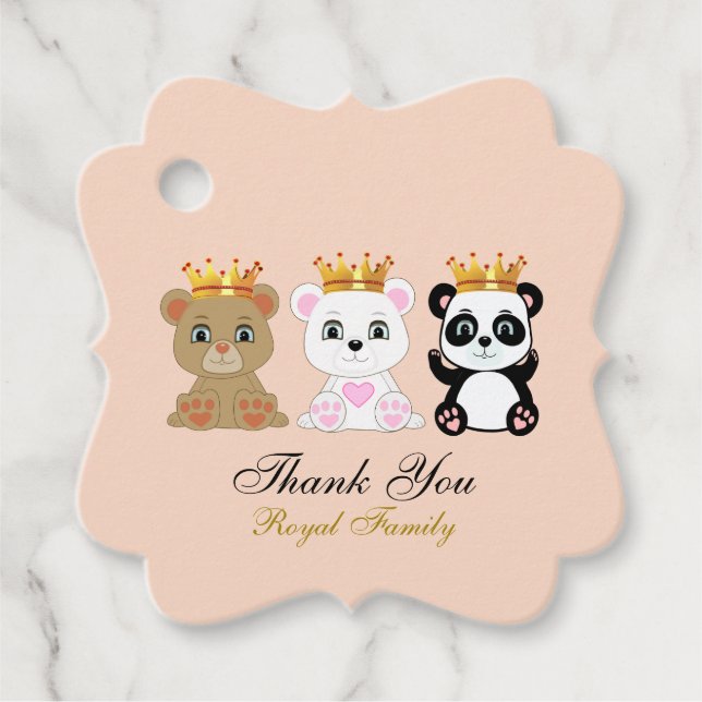 Niedliche King Bears Vielen Dank Geschenkanhänger (Vorderseite)