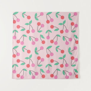 Niedliche Kirsche nahtlos Muster Design. Vintage E Wandteppich