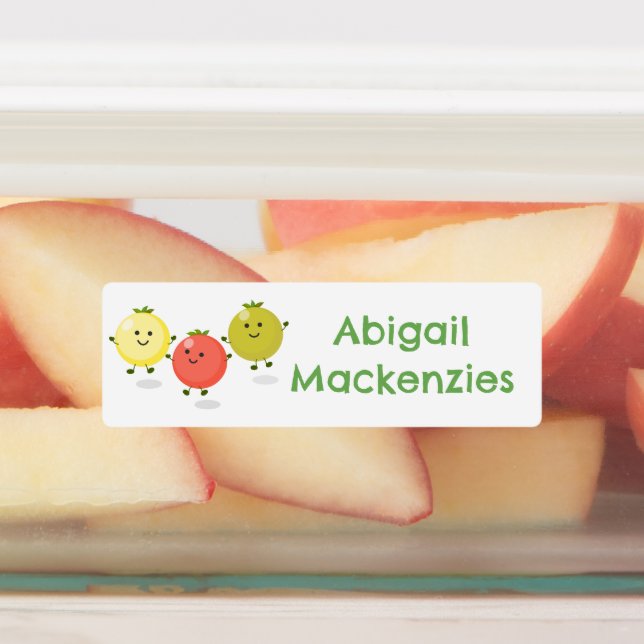 Niedliche Kirschtomaten Cartoon personalisiert Etiketten (Befestigt)