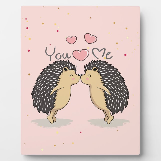 Niedliche Kissing-Igel Fotoplatte (Vorderseite)