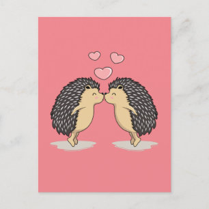 Niedliche Kissing-Igel, Funny Sweet Postkarte