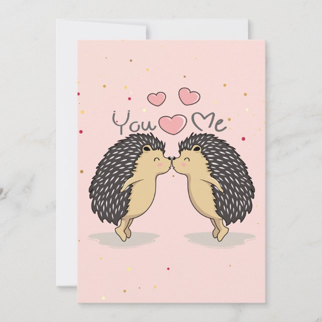 Niedliche Kissing-Igel Karte (Vorderseite)