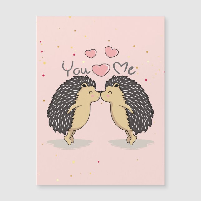 Niedliche Kissing-Igel Magnetkarte (Vorderseite)