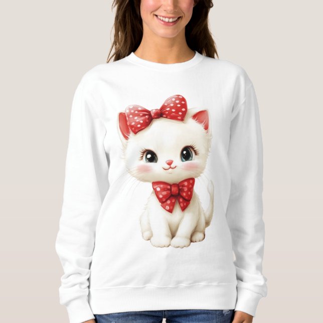 Niedliche Kitchenette Gemütlich & Adorable Cat Lov Sweatshirt (Vorderseite)