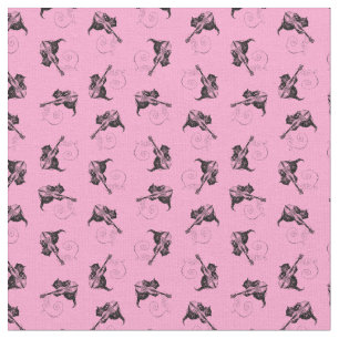 Niedliche Kitte mit Violine Antique Cat CUSTOM FAR Stoff