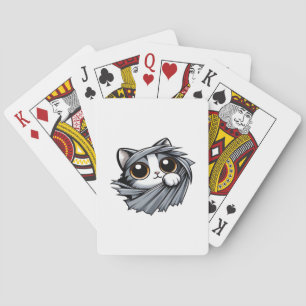 Niedliche Kitten, die durch Torntuch pinkeln Spielkarten