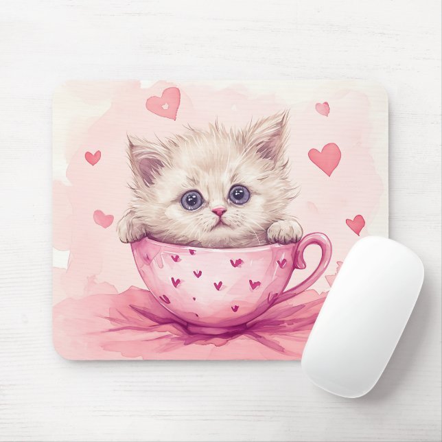 NIEDLICHE KITTENKATZE IM VALENTINSTAG MOUSEPAD (Mit Mouse)