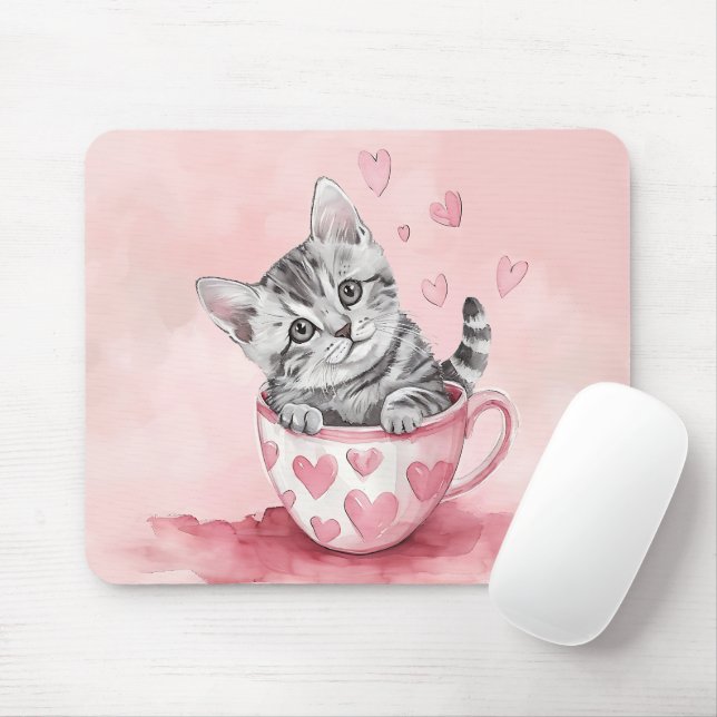 NIEDLICHE KITTENKATZE IM VALENTINSTAG MOUSEPAD (Mit Mouse)