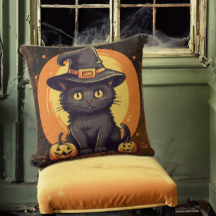 Niedliche Kittenkatze zu Halloween Kissen