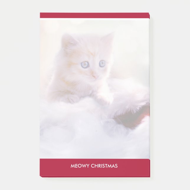 Niedliche Kittenruhe auf einer Weihnachtsmannmütze Post-it Klebezettel (Vorderseite)