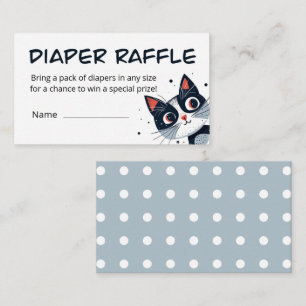 Niedliche Kitty Cat Baby Dusche Windeln Raffel Begleitkarte