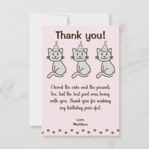 Niedliche Kitty Cat Geburtstag Danke Karte