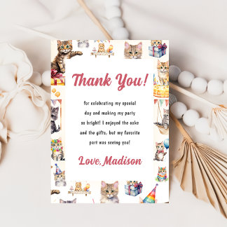 Niedliche Kitty Cat Geburtstagszeit Party Einladun Einladung