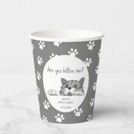 Niedliche Kitty Cat Gender Neutral Baby Dusche Pappbecher