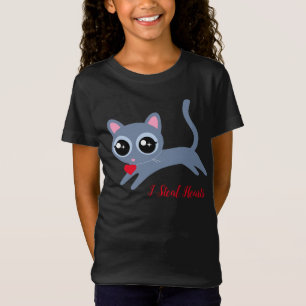 Niedliche Kitty Cat I Steal Hearts Gift for Girls T-Shirt