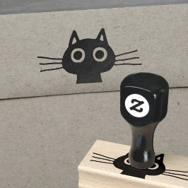 Niedliche Kitty Cat mit Big Eyes und Long Whiskers Gummistempel