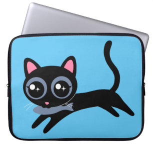 Niedliche Kitty Cat mit Fischgeschenk für Mädchen Laptopschutzhülle