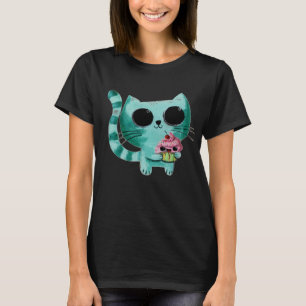 Niedliche Kitty Cat mit Kawaii Cupcake T-Shirt