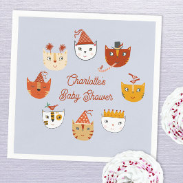 Niedliche Kitty Cat Personalisiert Babydusche Serviette