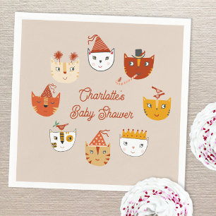 Niedliche Kitty Cat Personalisiert Babydusche Serviette