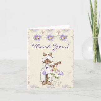 Niedliche Kitty Cat und Blume Vielen Dank Dankeskarte
