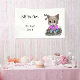 Niedliche Kitty Cat und Butterfly Banner