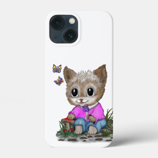 Niedliche Kitty Cat und Butterfly Case-Mate iPhone Hülle (Rückseite)